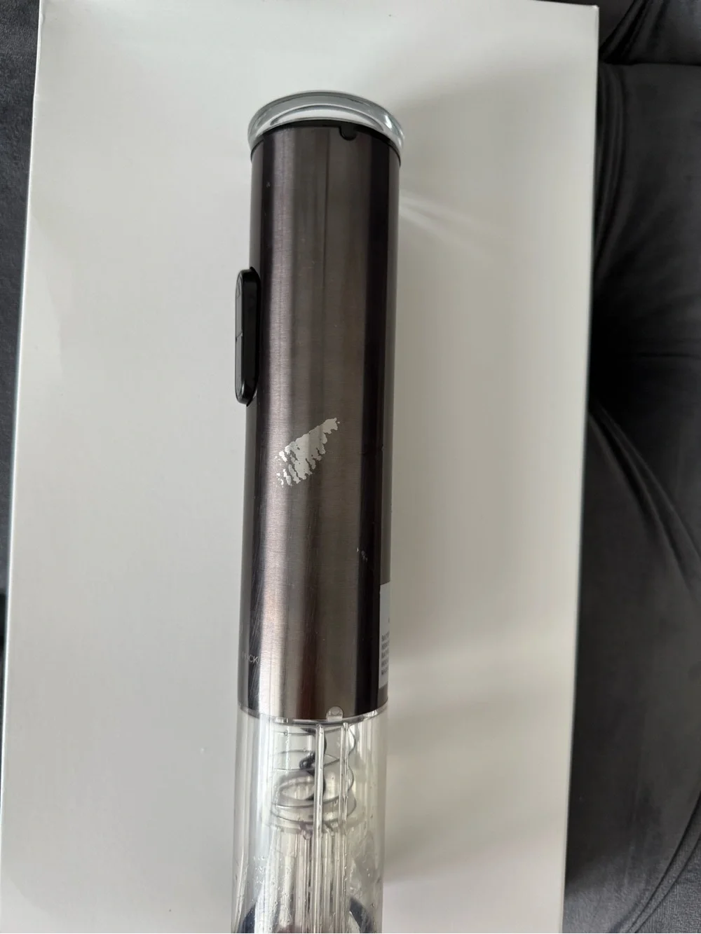Electric Wine Bottle Opener in Gunmetal operated Corkscrew Wolfgang